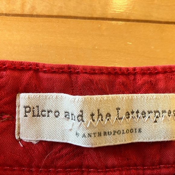 Pilcro and the Letterpress red textured high waist jean - Picture 4 of 8